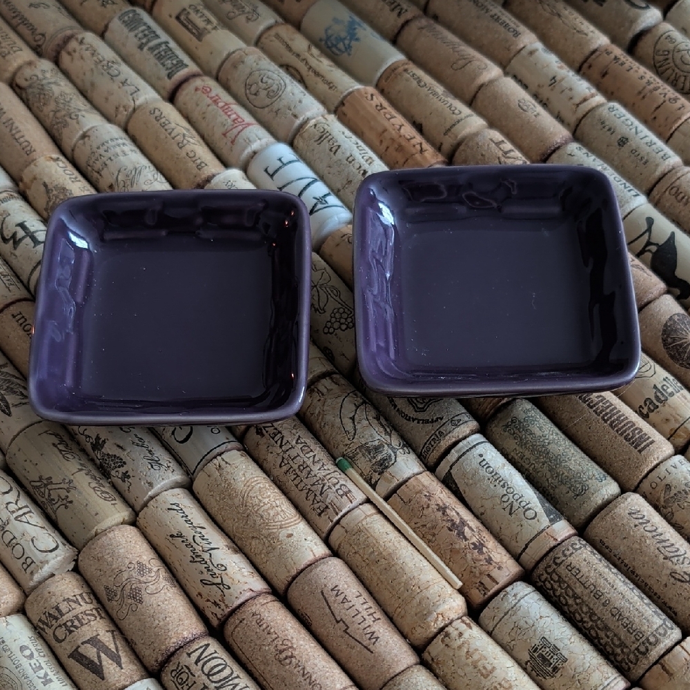 Longaberger Individual Dip Dishes In Eggplant. Set Of Two